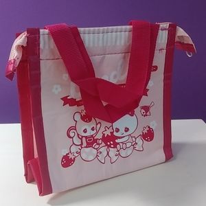 Cute Pink and Red Lunch Bag 💮 Kawaii Creatures Print 💮 BNIP